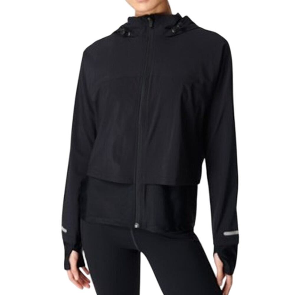 Sweaty Betty NWT Fast Track Running Jacket Black Size S High Neck Breathable